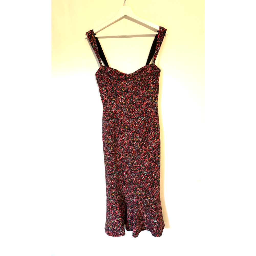 Hutch Womens Dress XS Bodycon Mid Red Floral Fall